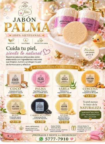 Jabones Artesanales, esencias de alta calidad para el cuidado de la piel.