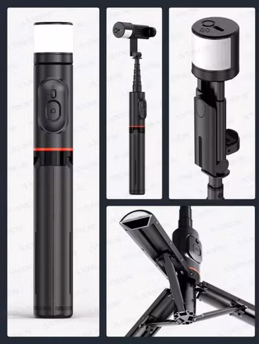 Trípode para celular con botón Bluetooth y luz - Imagen 10
