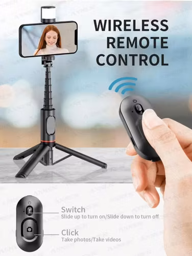 Trípode para celular con botón Bluetooth y luz - Imagen 5