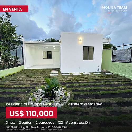 ¡CASA NUEVA A ESTRENAR EN KM 14 CARRETERA A MASAYA! - Imagen 2