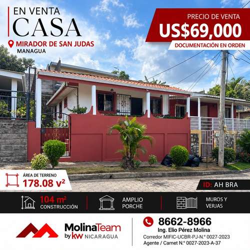 CASA EN VENTA | MIRADOR DE SAN JUDAS, MANAGUA CERCA DE LA PISTA SUBURBANA  - Imagen 1