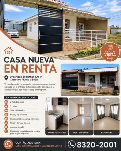 CASA ESQUINERA NUEVA EN RENTA – URBANIZACIÓN BETHEL - Imagen 3