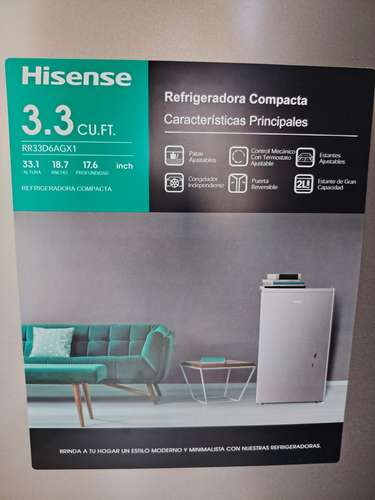 VENDO REFRIGERADORA COMPACTA  DE  3.3 PIES MARCA HISENSE   SEMI NUEVA 