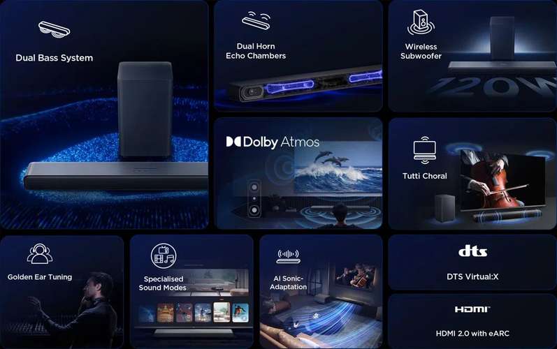Barra de Sonido TCL S55H 2.1 Dolby Atmos + Subwoofer