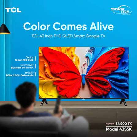 TV TCL 43" QLED FHD Google TV 43S5K