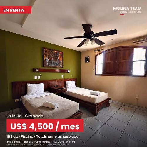 Hotel en renta | Granada | 16 habitaciones con piscina
