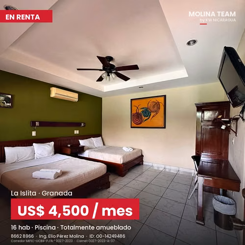 Hotel en renta | Granada | 16 habitaciones con piscina