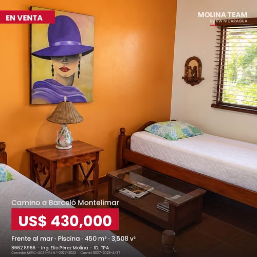  CASA FRENTE AL MAR EN VENTA | CAMINO A BARCELÓ MONTELIMAR |  TERRENO 3,508 V2