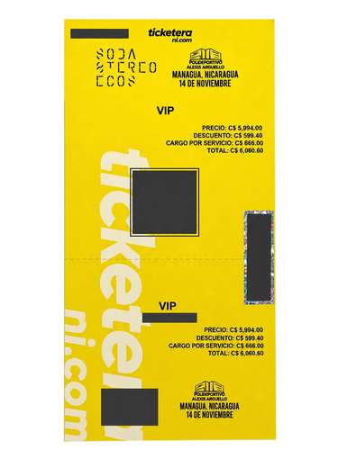 2 Entradas VIP Soda Stereo – Managua 14 de noviembre - Imagen 2