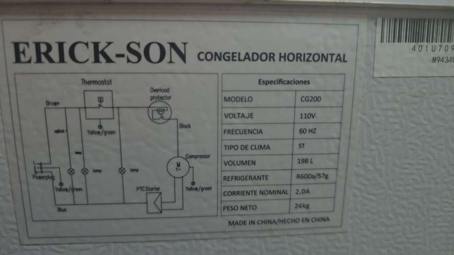 Congelador horizontal Erick-Son modelo CG200 - Imagen 4