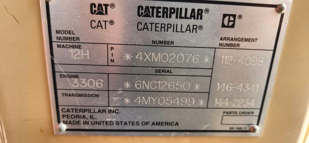 MOTONIVELADORA PATROL CATERPILLAR 12H EN POLIZA, 6 MIL HRS REALES, CON AIRE