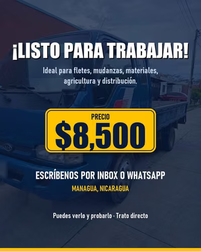 Kia Bongo Frontier 2000 Diésel 3 Toneladas Baranda – $8,500