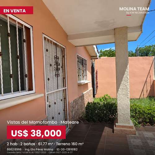Casa en venta en Vistas del Momotombo, Mateare – 2 habitaciones con baño privado, US$ 38,000 - Imagen 3