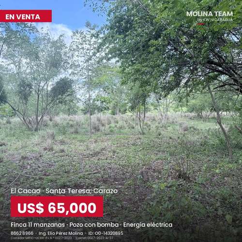 Finca de 11 manzanas en venta en El Cacao, Carazo – con pozo y energía, US$ 65,000 - Imagen 3