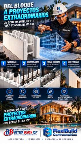 Sistema Constructivo ICF Better Block y Steel Framing Modular en Nicaragua
