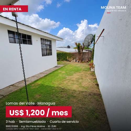 Casa semiamueblada en renta en Residencial Lomas del Valle, Managua – A/C en todas las habitaciones – US$ 1,200 negociab - Imagen 6