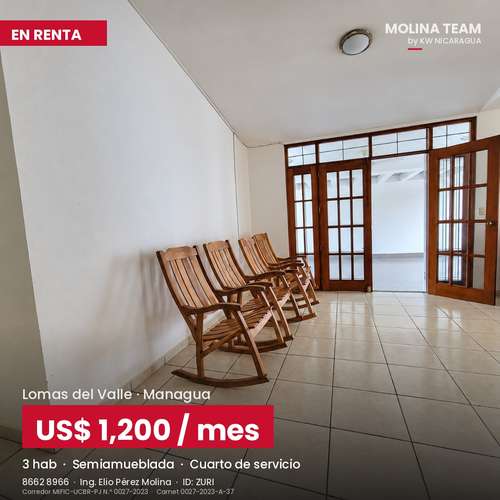 Casa semiamueblada en renta en Residencial Lomas del Valle, Managua – A/C en todas las habitaciones – US$ 1,200 negociab - Imagen 14