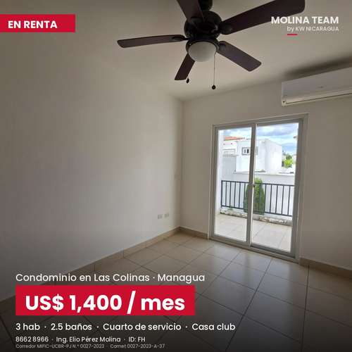 Casa en Renta en Condominio Las Colinas | 3 Hab, Casa Club | US$1,400 - Imagen 3