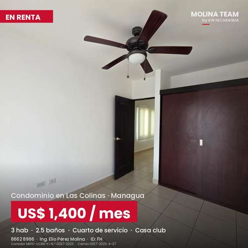 Casa en Renta en Condominio Las Colinas | 3 Hab, Casa Club | US$1,400 - Imagen 9