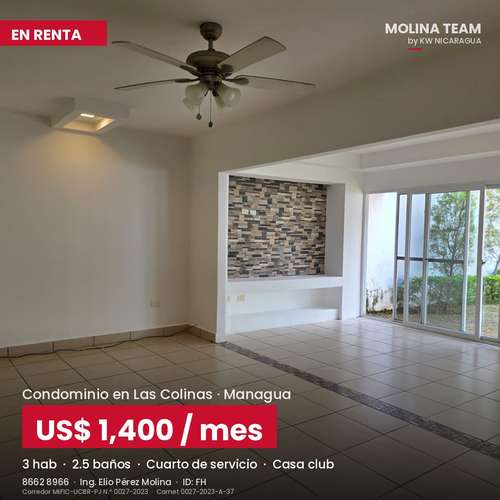 Casa en Renta en Condominio Las Colinas | 3 Hab, Casa Club | US$1,400 - Imagen 8