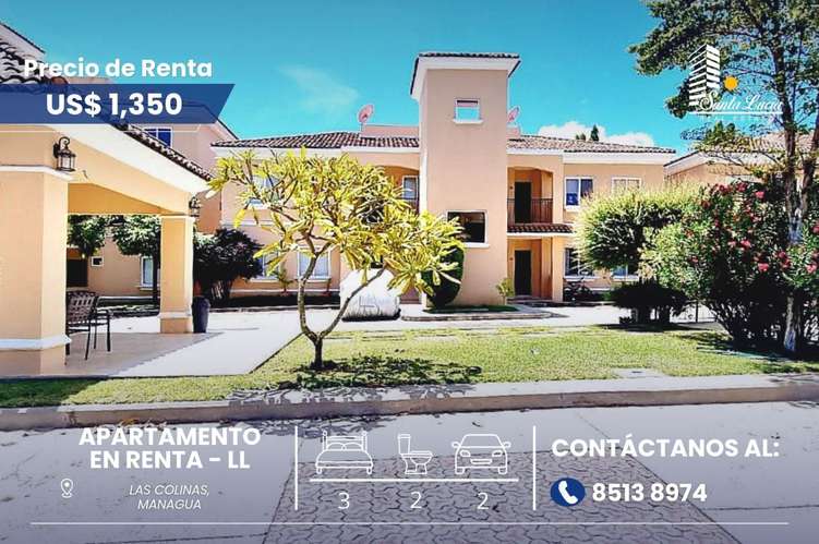  Apartamento Amueblado en Renta en Las Colinas - LL 
