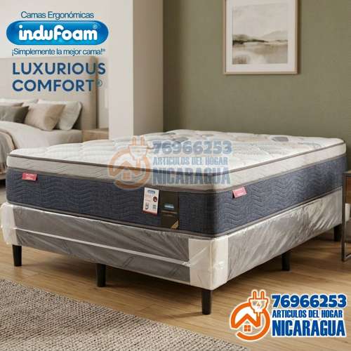 Cama Queen marca Indufoam modelo Luxurious comfort 