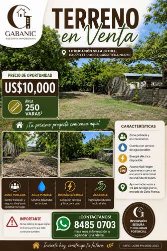  Terreno en Venta – Lotificación Villa Bethel, Barrio El Rodeo, Carretera Norte