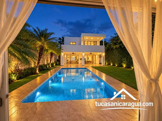  **SE RENTA CASA MODERNA CON PISCINA EN SANTO DOMINGO, MANAGUA** - Imagen 2