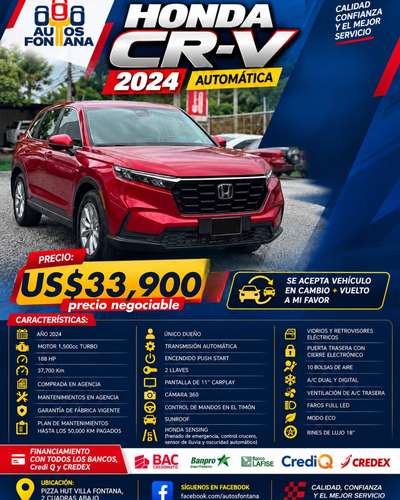 HONDA CR-V AÑO 2024 AUTOMÁTICA  COMPRADA EN AGENCIA