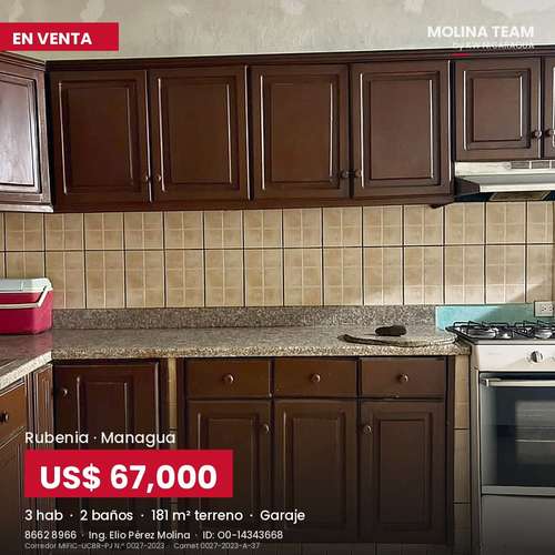 Casa en venta en Rubenia, Managua | 3 habitaciones, 2 baños y garaje | US$67,000 - Imagen 3