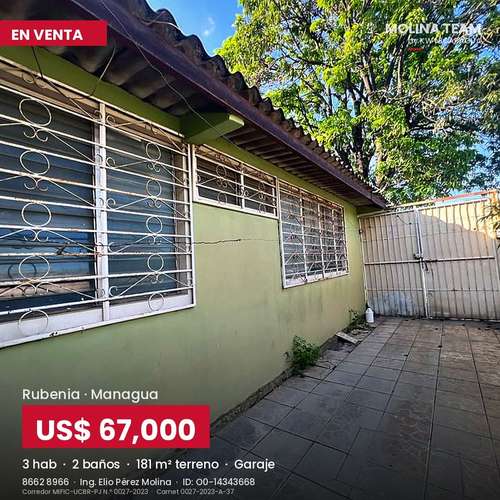 Casa en venta en Rubenia, Managua | 3 habitaciones, 2 baños y garaje | US$67,000 - Imagen 5