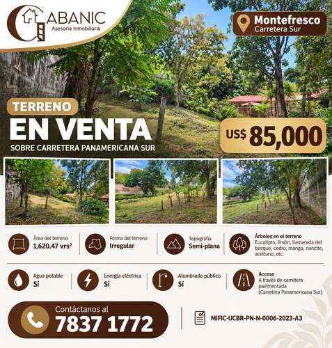 Se vende terreno en carretera sur
