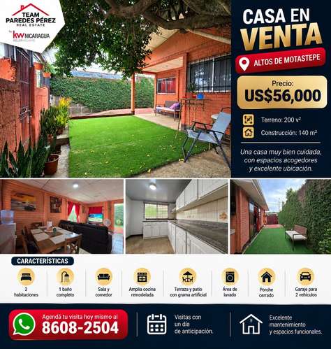 FP/HM CASA EN VENTA EN ALTOS DE MOTASTEPE! $56,000