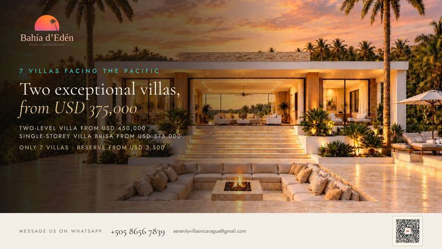Villas frente al mar con piscina infinita, Popoyo – desde $375,000