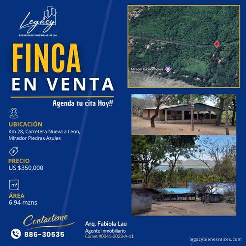 Finca en venta en Mateare, Managua con Vista al Mirador Piedras Azules