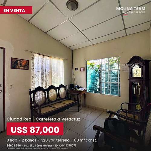 Casa en venta en Ciudad Real, Carretera a Veracruz | 3 habitaciones, 2 baños | US$87,000 - Imagen 13