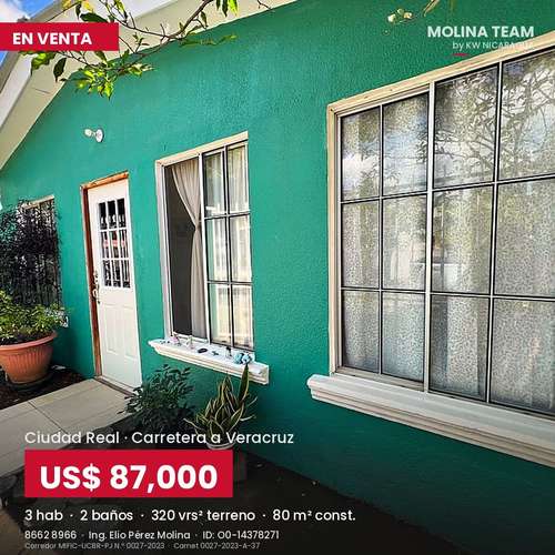 Casa en venta en Ciudad Real, Carretera a Veracruz | 3 habitaciones, 2 baños | US$87,000 - Imagen 2