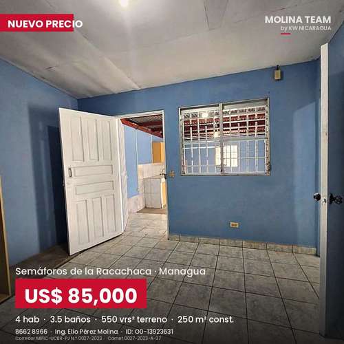 Casa en venta en Altagracia | 4 habitaciones y amplio patio | ¡Bajó a US$85,000!
