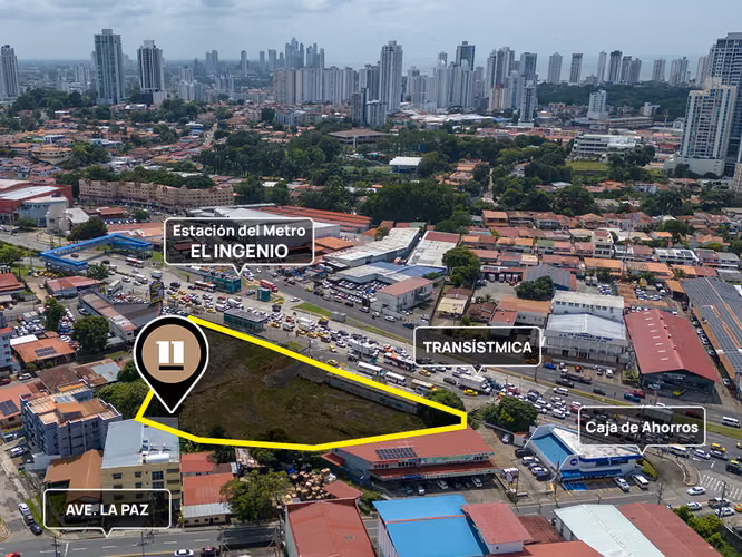 Terreno en Betania, Frente a la estación de Metro el Ingenio de 5,918.93m2