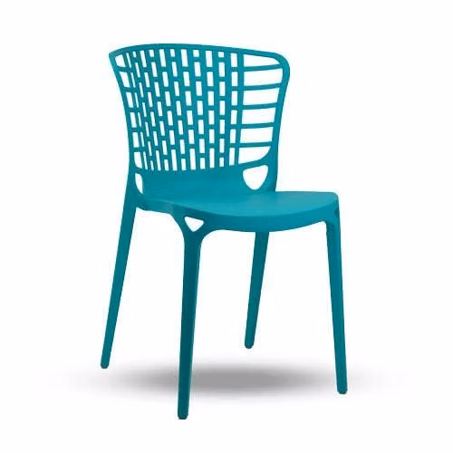 Silla plastica modelo sl-7087-4, color turqueza, medidas 55.5*49*83 cms, estructura