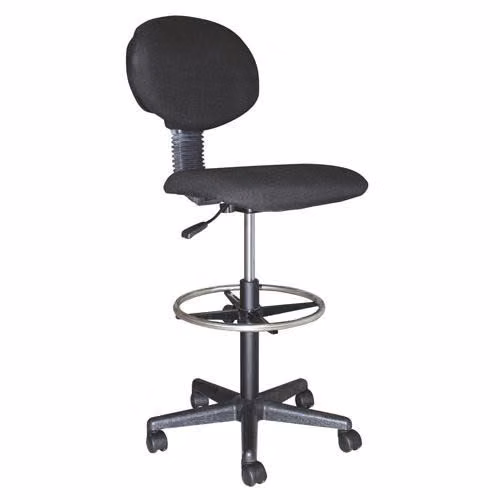 Silla cajero modelo ofu-8027b ergonomica con apoya pies sin brazos color negro