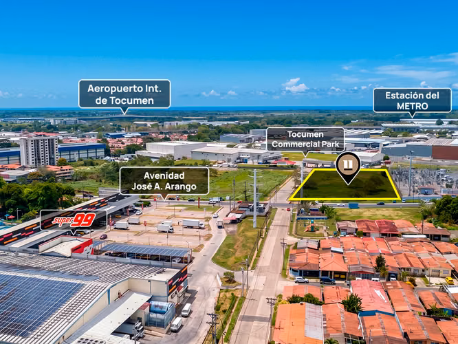 Se vende Terreno de 9,870.79 m2 en Tocumen, frente a la Ave. José Agustín Arango