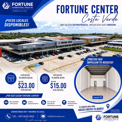 Locales Comerciales en Costa Verde $15.00/metro