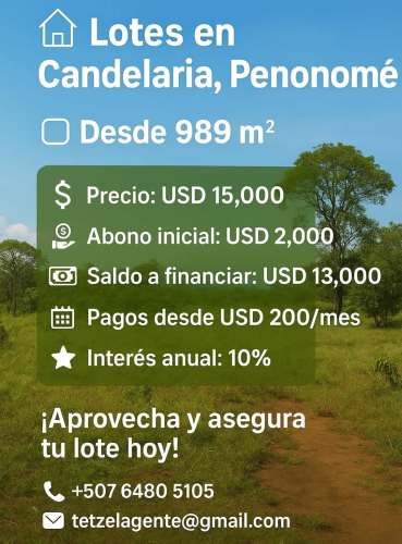 *Compra lote Penonome con pagos flexibles