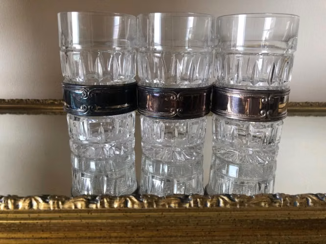 SALE!!!! COPAS!!!! Cristal italiano,  bañadas en Plata y otras.