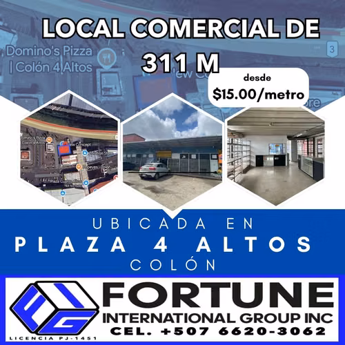 Local Comercial 311metros para Alquilar en Plaza 4 Altos