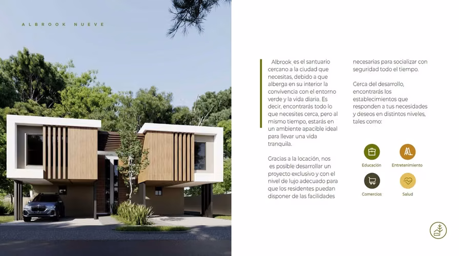 ALBROOCK Residencias de 2 niveles, 3 recamaras, 230m2 / 261m2 Entrega inmediata