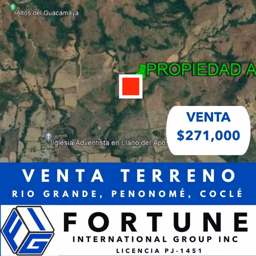 TERRENO VENTA EN RIO GRANDE DE PENONOMÉ