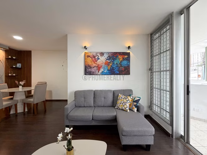 Apartamento en alquiler en San Francisco Panamá – 134 m², amoblado y con doble balcón