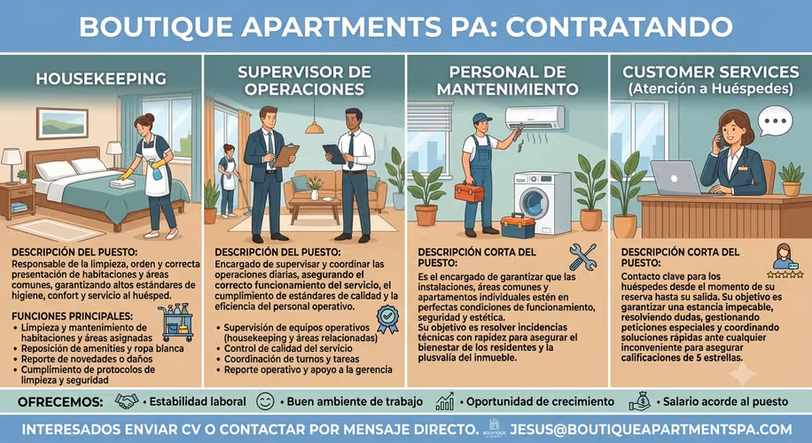 HOUSEKEEPING Y SUPERVISOR OPERACIONES - HOTELERIA